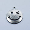 Anhänger Smiley 18mm matt silber
