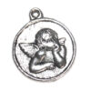 Anhänger Medaillon Engel 20mm antiksilber