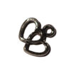 Anhänger Doppelherz 10x13mm antiksilber