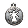 Anhänger Engel Spruch 17.8mm silberfarbig