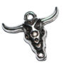 Anhänger Bullenschädel 19mm antiksilber