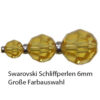 Swarovski Schliffperlen rund, 6mm, 12 St., verschiedene Farben