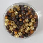 Rocailles mit Silbereinzug, 4.5mm Glasperlen-Mix, 17g im Döschen, verschiedene Farben