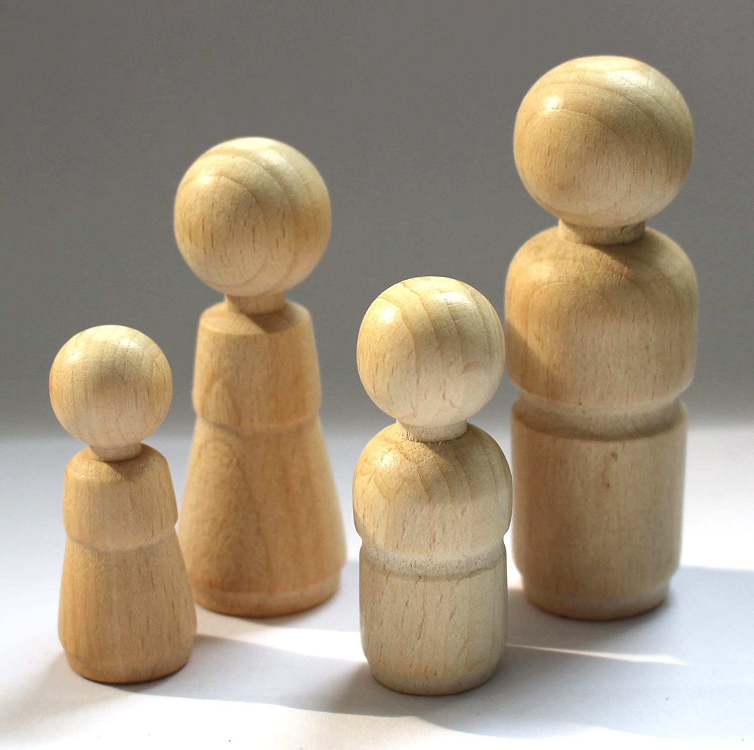 Fingerpuppe aus Holz, Mädchen - Junge - Mann - Frau, 4 Größen - Mann 71mm, 25 Stück