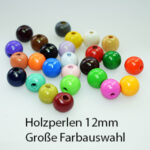 Holzperlen rund, 12mm, 38 St., schweiss- und speichelfest, verschiedene Farben
