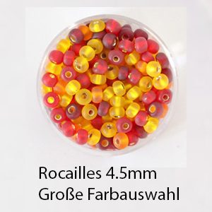 Rocailles mit Silbereinzug, 4.5mm Glasperlen-Mix, 17g im Döschen, verschiedene Farben