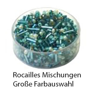 Rocailles Mischungen, 2.6mm-6mm Glasperlen-Mix, 17g im Döschen, verschiedene Farben