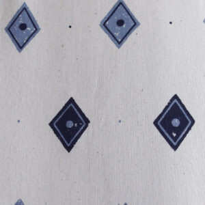Baumwollstoff gemustert, 100x160cm, verschiedene Motive - Karo weiß-blau