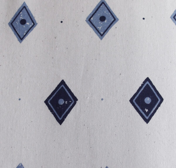 Baumwollstoff gemustert, 100x160cm, verschiedene Motive - Karo weiß-blau