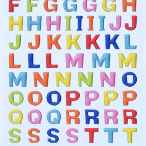 3D SOFTY Sticker-Set Großbuchstaben, ca. 100 Buchstaben zum Aufkleben, verschiedene Farben