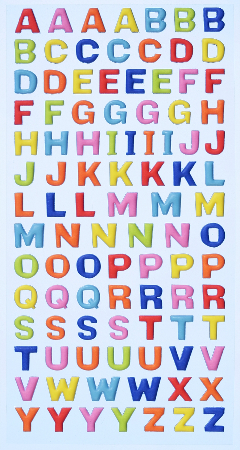 4 Blatt Buchstaben Aufkleber,Buchstaben zum Aufkleben,Sticker