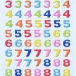 3D SOFTY Sticker-Set Zahlen, ca. 100 Zahlen zum Aufkleben, verschiedene Farben