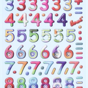 3D SOFTY Sticker-Set Zahlen und Rechenzeichen, ca. 80 Aufkleber für Partys oder zum Dekorieren