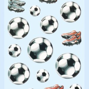 3D SOFTY Sticker-Set Fußball, 22 Aufkleber für Partys oder zum Dekorieren
