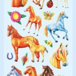 3D SOFTY Sticker-Set Pferde II, 18 Aufkleber für Partys oder zum Dekorieren
