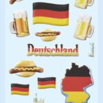 3D SOFTY Sticker-Set Deutschland, ca. 15 Aufkleber für Partys oder zum Dekorieren