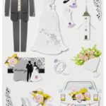 Sticker-Set Hochzeit II, attraktive Aufkleber für Partys oder zum Dekorieren