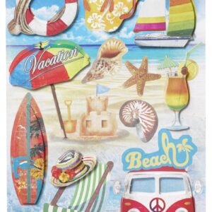 Sticker-Set Beach, attraktive Aufkleber für Partys oder zum Dekorieren