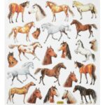 Sticker-Set Pferde II, 1 Bogen 15×16,5cm mit attraktiven Aufklebern für Partys oder zum Dekorieren
