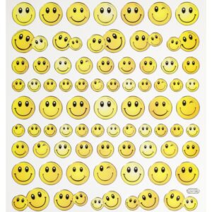 Sticker-Set Smiley, ca. 74 attraktive Aufkleber für Partys oder zum Dekorieren