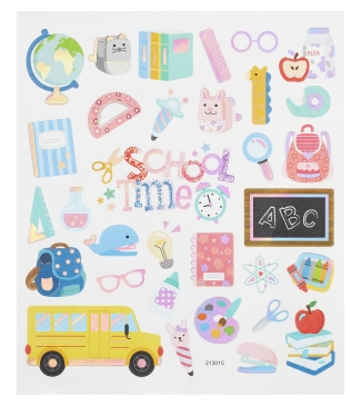 Sticker-Set Schule, ca. 32 attraktive Aufkleber für Partys oder zum Dekorieren
