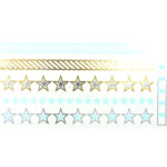 Shiny Tattoos Sterne gold-silber-blau 20x9cm, metallische temporäre Tätowierungen