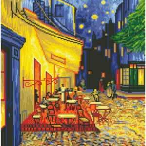 Diamond Dotz Motiv “van Gogh – Caféterrasse am Abend”, funkelndes Diamantbild zum Selbstgestalten, ca. 42 x 52 cm groß, Malen mit Diamanten