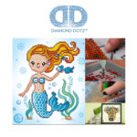 Diamond Dotz Motiv “Süße Meerjungfrau”, funkelndes Diamantbild zum Selbstgestalten ca. 23 x 25 cm groß, Malen mit Diamanten