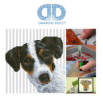 Diamond Dotz Motiv “Hund”, funkelndes Diamantbild zum Selbstgestalten ca. 23 x 23 cm groß, Malen mit Diamanten