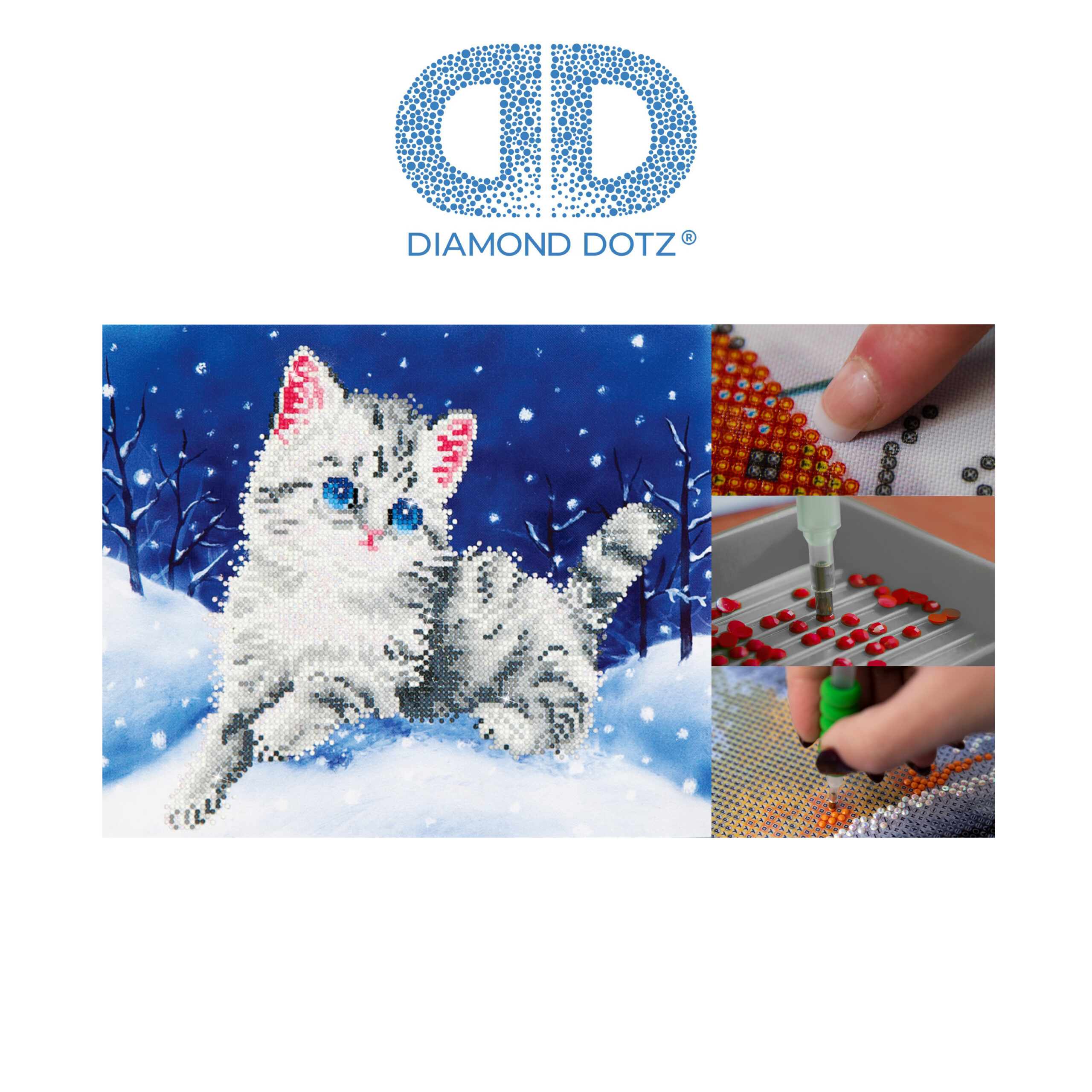 Diamond Dotz Katze im Schnee 35,5 x 27,9 cm 