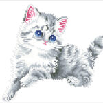 Diamond Dotz Motiv “Katze im Schnee”, funkelndes Diamantbild zum Selbstgestalten ca. 28 cm x 35.5 cm groß, Malen mit Diamanten