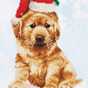 Diamond Dotz Motiv “Hund Weihnachten”, funkelndes Diamantbild zum Selbstgestalten ca. 27 cm x 35 cm groß, Malen mit Diamanten