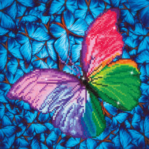 Diamond Dotz Motiv “Schmetterling”, funkelndes Diamantbild zum Selbstgestalten ca. 27 cm x 35 cm groß, Malen mit Diamanten