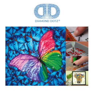 Diamond Dotz Motiv “Schmetterling”, funkelndes Diamantbild zum Selbstgestalten ca. 27 cm x 35 cm groß, Malen mit Diamanten