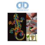Diamond Dotz Motiv “Gecko”, funkelndes Diamantbild zum Selbstgestalten ca. 27 cm x 41 cm groß, Malen mit Diamanten