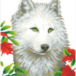 Diamond Dotz Motiv “Weißer Wolf”, funkelndes Diamantbild zum Selbstgestalten ca. 45,7 cm x 35,5 cm groß, Malen mit Diamanten