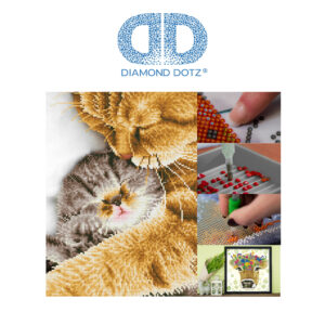 Diamond Dotz Motiv “Kätzchen”, funkelndes Diamantbild zum Selbstgestalten ca. 30 cm x 41 cm groß, Malen mit Diamanten