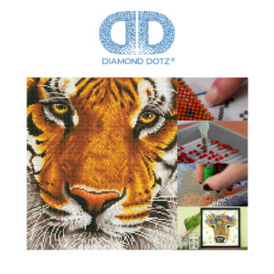 Diamond Dotz Motiv “Tiger”, funkelndes Diamantbild zum Selbstgestalten ca. 36 cm x 42 cm groß, Malen mit Diamanten