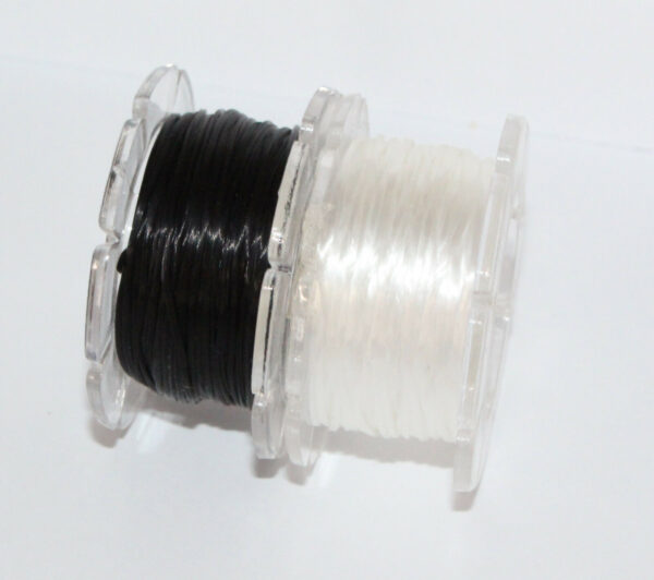 Gummifaden Stretch Magic, Durchmesser 0,8mm, Rolle mit 5m, Perlfaden zur Schmuckherstellung in verschiedenen Farben (transparent/schwarz)