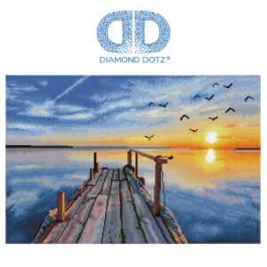 Diamond Dotz Motiv “Sunset Jetty”, funkelndes Diamantbild zum Selbstgestalten ca. 71 x 47 cm groß, Malen mit Diamanten