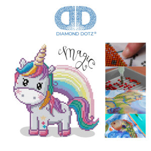 Diamond Dotz Motiv "Magic Rainbow", funkelndes Diamantbild zum Selbstgestalten ca. 20 x 20 cm groß, Malen mit Diamanten