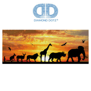 Diamond Dotz Motiv "African Sky", funkelndes Diamantbild zum Selbstgestalten ca. 22,5 x 72 cm groß, Malen mit Diamanten