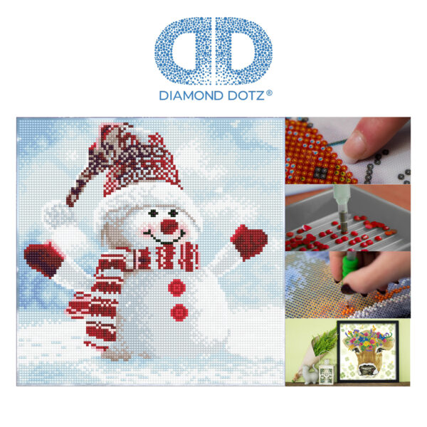 Diamond Dotz Motiv "Schneemann", funkelndes Diamantbild zum Selbstgestalten ca. 30,5 x 30,5 cm groß, Malen mit Diamanten
