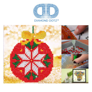 Diamond Dotz Motiv “Christbaumkugel”, funkelndes Diamantbild zum Selbstgestalten ca. 13,5 x 13,5 cm groß, Malen mit Diamanten
