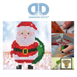 Diamond Dotz Motiv “Weihnachtsmann”, funkelndes Diamantbild zum Selbstgestalten ca. 13,5 x 13,5 cm groß, Malen mit Diamanten