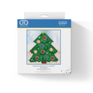 Diamond Dotz Motiv “Weihnachtsbaum”, funkelndes Diamantbild zum Selbstgestalten ca. 13,5 x 13,5 cm groß, Malen mit Diamanten