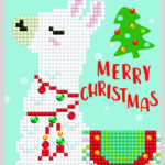 Diamond Dotz Grußkarte Lama “Merry Christmas”, ca. 12,6 x 17,7 cm, funkelnde Klappkarte mit Diamanten zum Verschenken, inkl. Briefumschlag