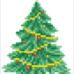Diamond Dotz Grußkarte Weihnachtsbaum “Merry Christmas”, ca. 12,6 x 17,7 cm, funkelnde Klappkarte zum Verschenken, inkl. Briefumschlag