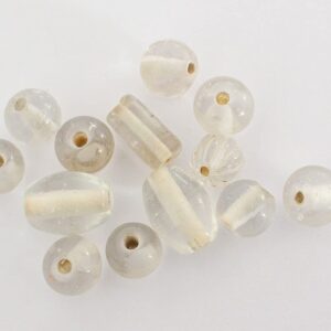 Glasperlen-Mischung glänzend – 250 Gramm im Beutel – Glas Perlen Mix 5-25mm – 9 unterschiedliche Farben
