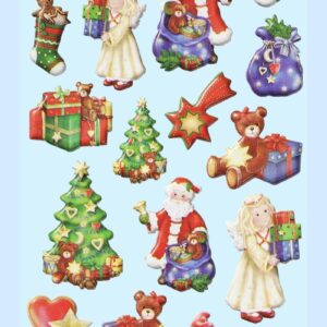 3D SOFTY Sticker-Set “Lustige Weihnacht”, ca. 20 attraktive Aufkleber für Themenpartys oder zum Dekorieren zu Weihnachten